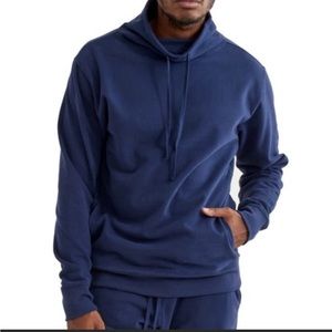 GOODLIFE Sueded Fleece Funnel Neck Pullover In Midnight